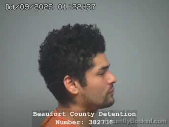 Mugshot of Leonardo Granados Guerrero booked in Beaufort County, South Carolina on October 9, 2026