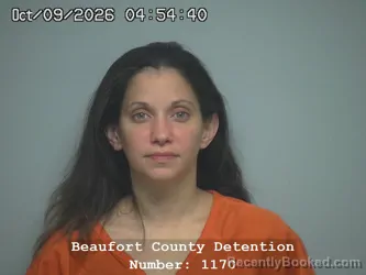 Mugshot of Chelsea Layne Feliciano booked in Beaufort County, South Carolina on October 9, 2026
