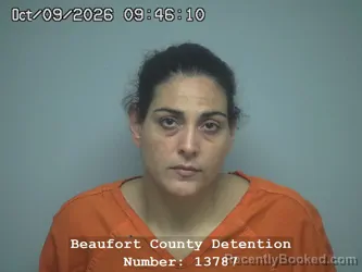 Mugshot of Erica Priscilla Monson booked in Beaufort County, South Carolina on October 9, 2026