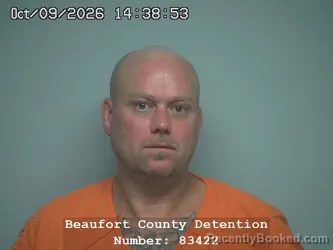 Mugshot of Chad Dennis Burnette booked in Beaufort County, South Carolina on October 9, 2026