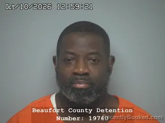 Mugshot of Delray Dinard Walker booked in Beaufort County, South Carolina on October 10, 2026