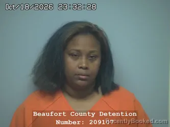 Mugshot of Rashida Nicole Black booked in Beaufort County, South Carolina on October 19, 2026