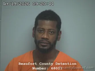 Mugshot of Leville Maurice Atkins booked in Beaufort County, South Carolina on October 19, 2026