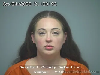 Mugshot of Courtney Danielle Elliott booked in Beaufort County, South Carolina on October 24, 2026