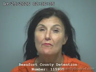 Mugshot of Janine Kay Trubiano booked in Beaufort County, South Carolina on October 25, 2026