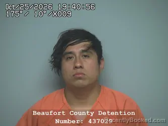Mugshot of Jorge Bautista-Bautista booked in Beaufort County, South Carolina on October 25, 2026