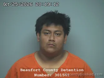 Mugshot of Jose Armando Eleuterio booked in Beaufort County, South Carolina on October 25, 2026