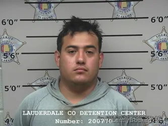 Mugshot of MIGUEL ANGEL MUNOZ ROMERO booked in Lauderdale County, Alabama on April 25, 2026