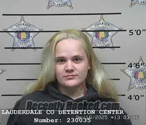 Booking photo from Lauderdale County, Alabama