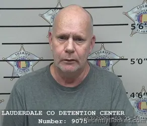 Booking photo from Lauderdale County, Alabama