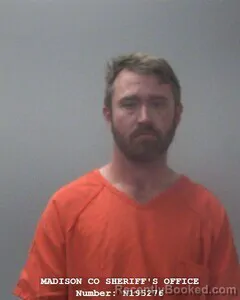 Mugshot of Christopher D Edwards booked in Madison County, Alabama on October 8, 2026
