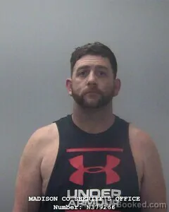 Mugshot of James A Hardin booked in Madison County, Alabama on October 9, 2026