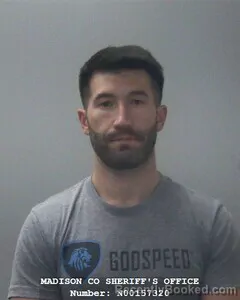 Mugshot of J B Burt booked in Madison County, Alabama on September 30, 2026