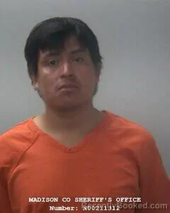 Mugshot of Othaniel Velasquez booked in Madison County, Alabama on August 7, 2026