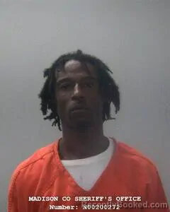 Mugshot of Javario Hackman booked in Madison County, Alabama on August 12, 2026