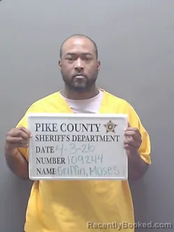 Mugshot of MOSES ISAIAH GRIFFIN booked in Pike County, Alabama on April 3, 2026