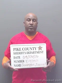 Mugshot of DARION JAMAL COVINGTON booked in Pike County, Alabama on April 6, 2026