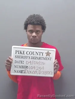 Mugshot of DAYLON DIXON booked in Pike County, Alabama on April 6, 2026