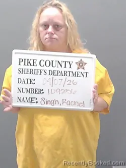 Mugshot of RACHEL LYN SINGH booked in Pike County, Alabama on April 7, 2026