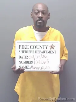 Mugshot of ALJALO JERRELL MASON booked in Pike County, Alabama on April 9, 2026