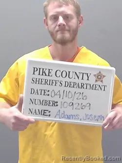 Mugshot of JOSEPH ADAMS booked in Pike County, Alabama on April 10, 2026