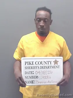 Mugshot of ANTHONIO DEMOND BRUNDIDGE booked in Pike County, Alabama on April 19, 2026