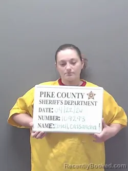 Mugshot of CASSANDRA NOELLE CONELL booked in Pike County, Alabama on April 22, 2026