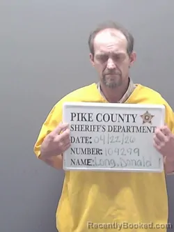 Mugshot of DONALD LONG booked in Pike County, Alabama on April 22, 2026