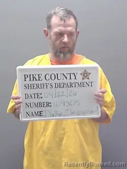 Mugshot of CHRISTOPHER THOMAS DUKE booked in Pike County, Alabama on April 22, 2026