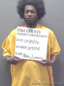 Mugshot of LAMARCUS ADAIR booked in Pike County, Alabama on May 14, 2026