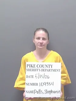 Mugshot of STEPHANIE ELAINE POTTS booked in Pike County, Alabama on May 15, 2026