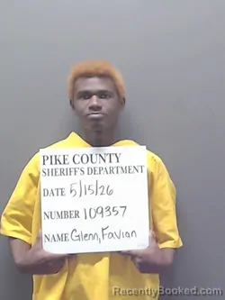 Mugshot of FAVIAN VINTAVIOUS GLENN booked in Pike County, Alabama on May 15, 2026