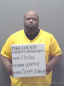 Mugshot of EDDIE DEWAYNE SCOTT booked in Pike County, Alabama on May 16, 2026