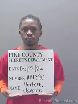 Mugshot of JAVONTE HERBERT booked in Pike County, Alabama on May 22, 2026