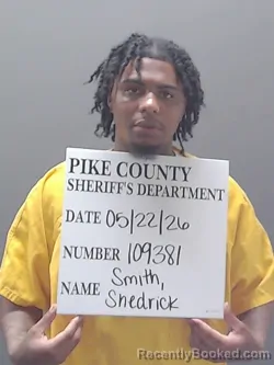 Mugshot of SHEDRICK DECARLOS SMITH booked in Pike County, Alabama on May 22, 2026