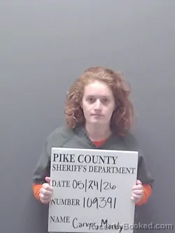 Mugshot of MANDY LEANN CARVER booked in Pike County, Alabama on May 24, 2026