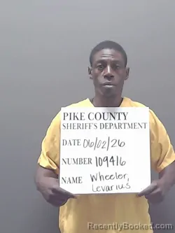 Mugshot of LEVARIUS WHEELER booked in Pike County, Alabama on June 2, 2026
