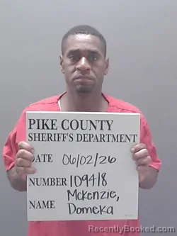 Mugshot of DOMEKA KEHAR MCKENZIE booked in Pike County, Alabama on June 2, 2026