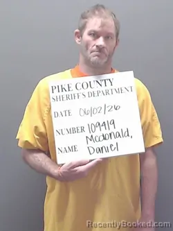 Mugshot of DANIEL MCDONALD booked in Pike County, Alabama on June 2, 2026
