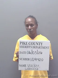 Mugshot of LAKEISHA WALKER booked in Pike County, Alabama on June 3, 2026