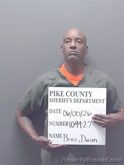 Mugshot of DORIAN ANDRE FINKLEA BRUCE booked in Pike County, Alabama on June 5, 2026