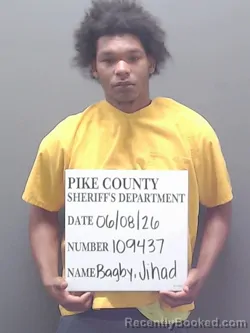 Mugshot of JIHAD DEWAYNE BAGBY booked in Pike County, Alabama on June 8, 2026