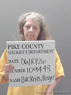 Mugshot of ANGEL DAWN BUCKRIES booked in Pike County, Alabama on June 10, 2026