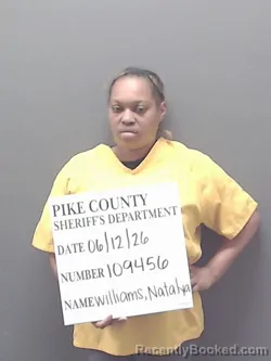 Mugshot of NATALYA KEON WILLIAMS booked in Pike County, Alabama on June 12, 2026