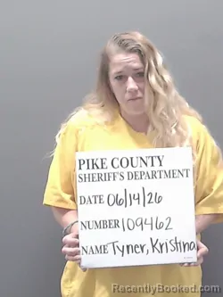 Mugshot of KRISTINA BRANDIE TYNER booked in Pike County, Alabama on June 14, 2026