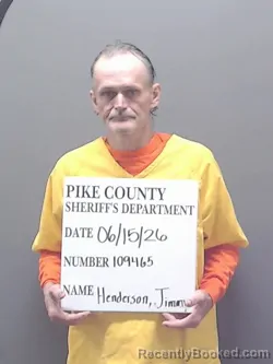 Mugshot of JIMMY WADE HENDERSON booked in Pike County, Alabama on June 15, 2026