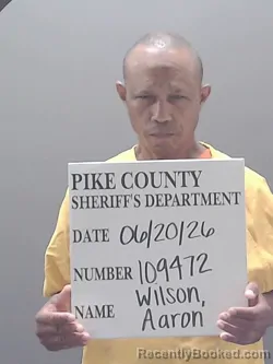 Mugshot of AARON LEE WILSON booked in Pike County, Alabama on June 20, 2026
