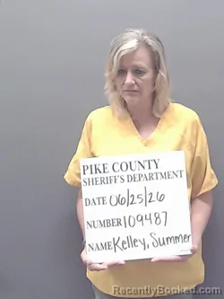 Mugshot of SUMMER LYNN KELLEY booked in Pike County, Alabama on June 25, 2026