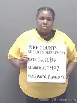 Mugshot of KIWUANA SOMURS WARD booked in Pike County, Alabama on June 26, 2026