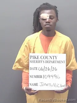 Mugshot of MICHAEL LINDELL JONES booked in Pike County, Alabama on June 27, 2026